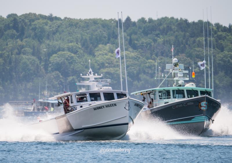 Pure muscle in Rockand Harbor with annual lobster boat races PenBay Pilot